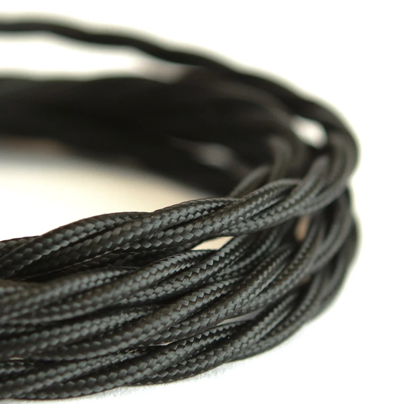 

2 core Vintage Textile Electrical Wire twisted Wire Fabric Cable Vintage Lamp Cord
