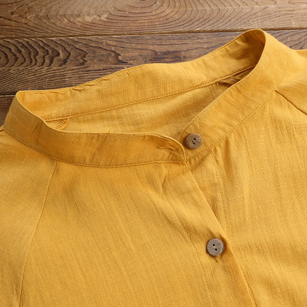 Женская блузка большого размера, свободные льняные винтажные топы с карманами и принтом кота, женская блузка, Женские топы и блузки, camisas mujer, новинка
