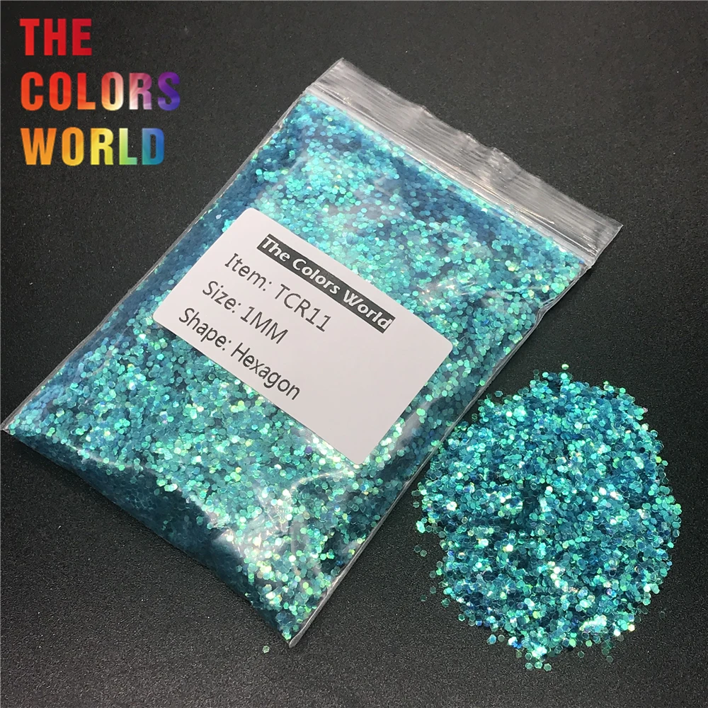 

TCR11 Iridescent Rainbow Blue Color Hexagon Shape Nail Glitter Nail Art Decoration Face Glitter Eye Shadow Henna Handwork DIY