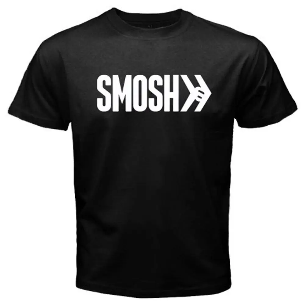 Новый SMOSH логотип известный Vlogger Мужская черная футболка Размер S 3XL Летний стиль