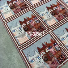 50x50 см льняная ткань с жаккардовым переплетением индийский коричневый Кот DIY швейная Подушка Чехол G04