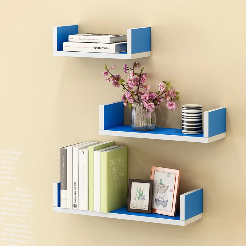 Луи моды Полки для растений Спальня простой современный Гостиная стены творческая книжный шкаф без перфорации