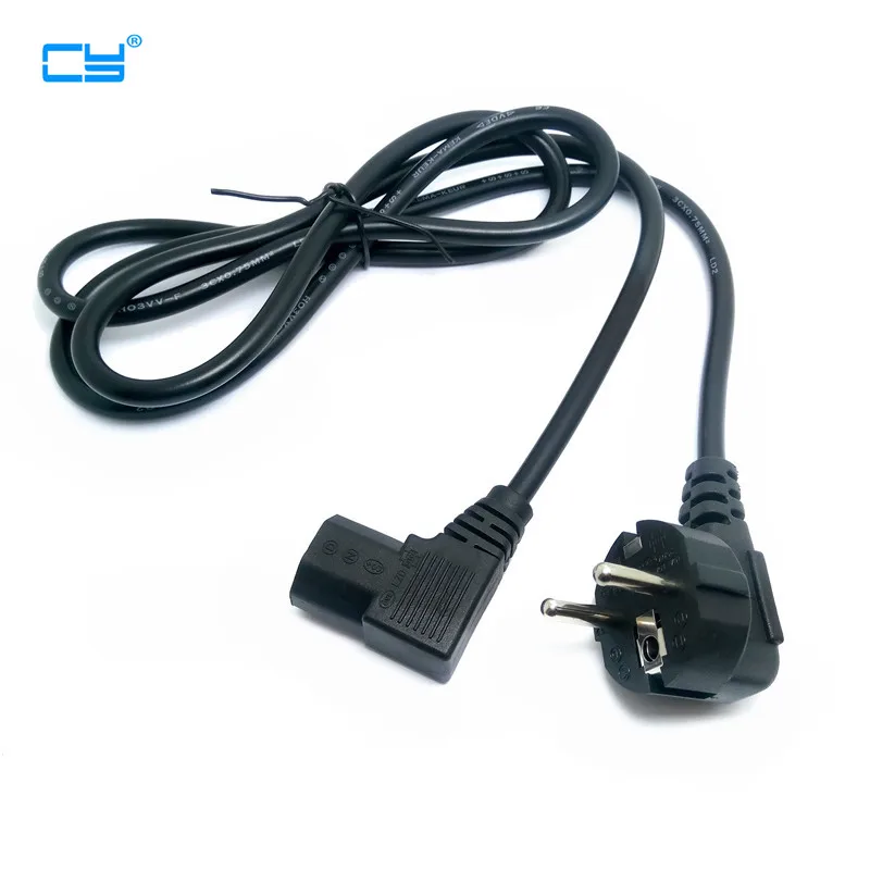 1.5M/5FT C13 IEC Kettle 90 right angle Degree to European 2 pin Round AC EU Plug Power Cable Lead Cord PC 150CM |