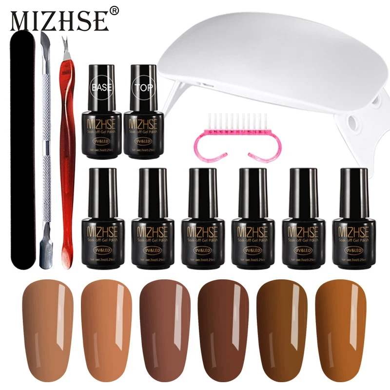 MIZHSE 13 шт./лот сделай сам инструменты для дизайна ногтей 6 Вт УФ светодиодная лампа