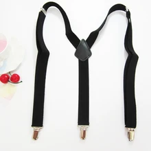 Оригинальные кожаные подтяжки женские подтяжки черного цвета подтяжки 3 застежками ремни ширина: 2,5 см