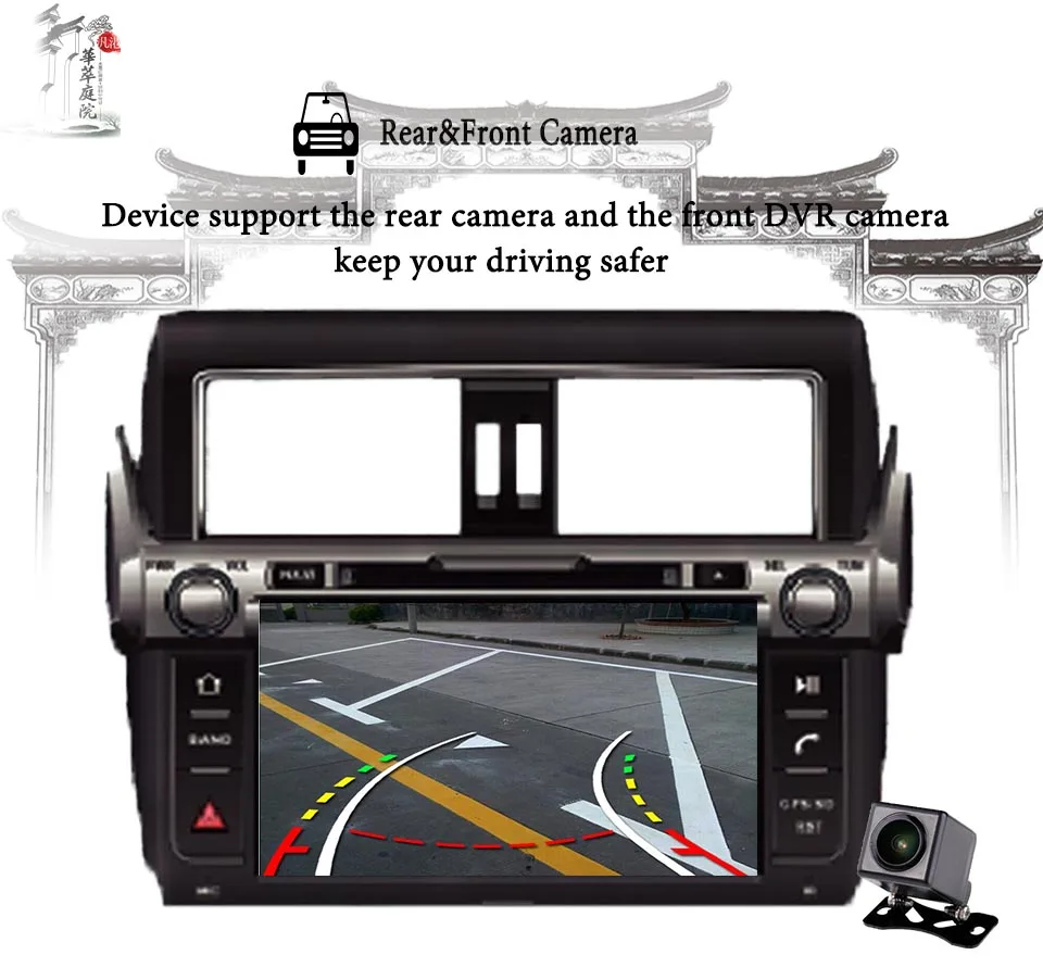 

9" Car Android 9.0 4G 64G radio for Toyota Prado 150 2014-2017 1024*600 8 Core Multimedia 2 din Head unit dvd cassette player