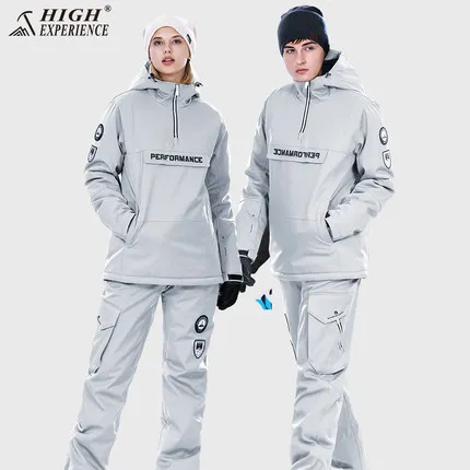 Женская зимняя одежда с высоким опытом, лыжная куртка, лыжные штаны, мужские и женские горные лыжные уличные зимние теплые спортивные костюмы