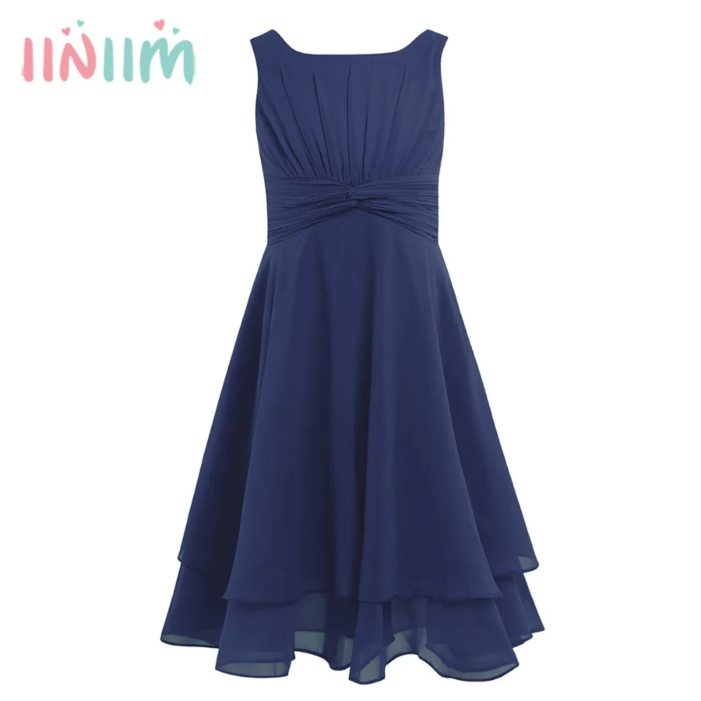 Iiniim/платье для маленьких девочек; шифоновое платье принцессы с завязками для детей; платье для дня рождения; Vestidos; Летние Детские платья для девочек
