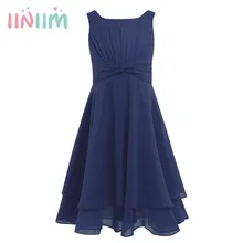 Iiniim/платье для маленьких девочек; шифоновое платье принцессы с завязками для детей; платье для дня рождения; Vestidos; Летние Детские платья для девочек