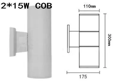 30 Вт 2 удара головки напольный светильник Настенный бра LED IP65 свет сада Ванная комната Освещение настенный светильник светодиодный до