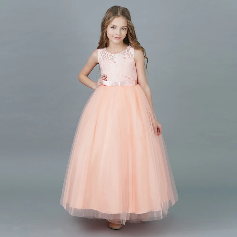 

Children 2018 Elegant Princess Formal Dress Kids School Evening Prom Party Pageant Little Bridesmaid Flower Girl Dress Age 5-14y