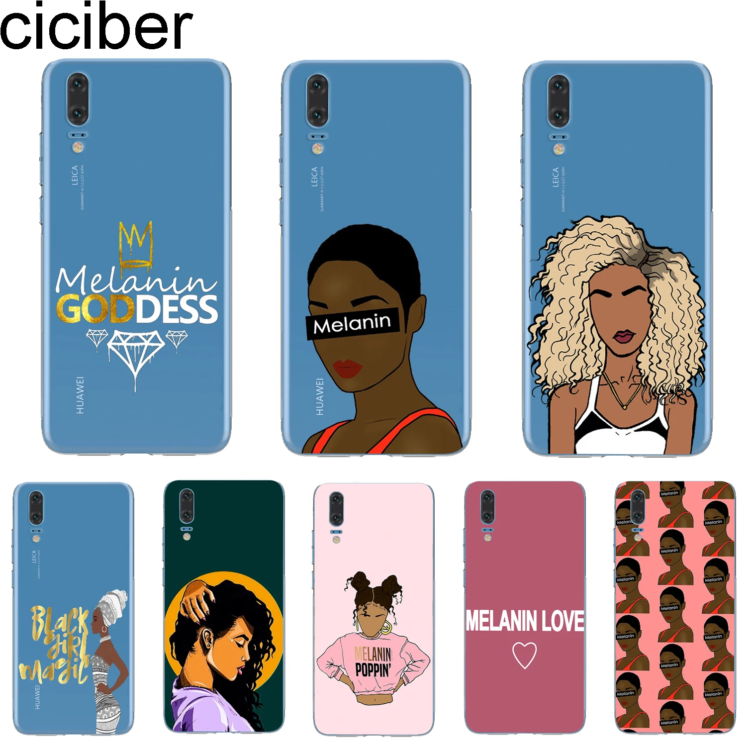 ciciber Cover For Huawei P30 P20 P10 P9 P8 Lite Pro Plus 2017 P smart 2019 Phone Cases Soft TPU 2bunz Melanin Poppin Girl Shell |