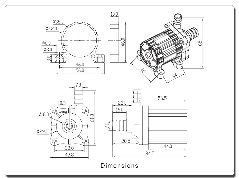 Новинка! Мини насос 12V DC, 360LPH 6.5М. Погружной, бесщеточный насос, работающий от силы магнита. Насос для полива, фонтанов, системы охлаждения и т.д