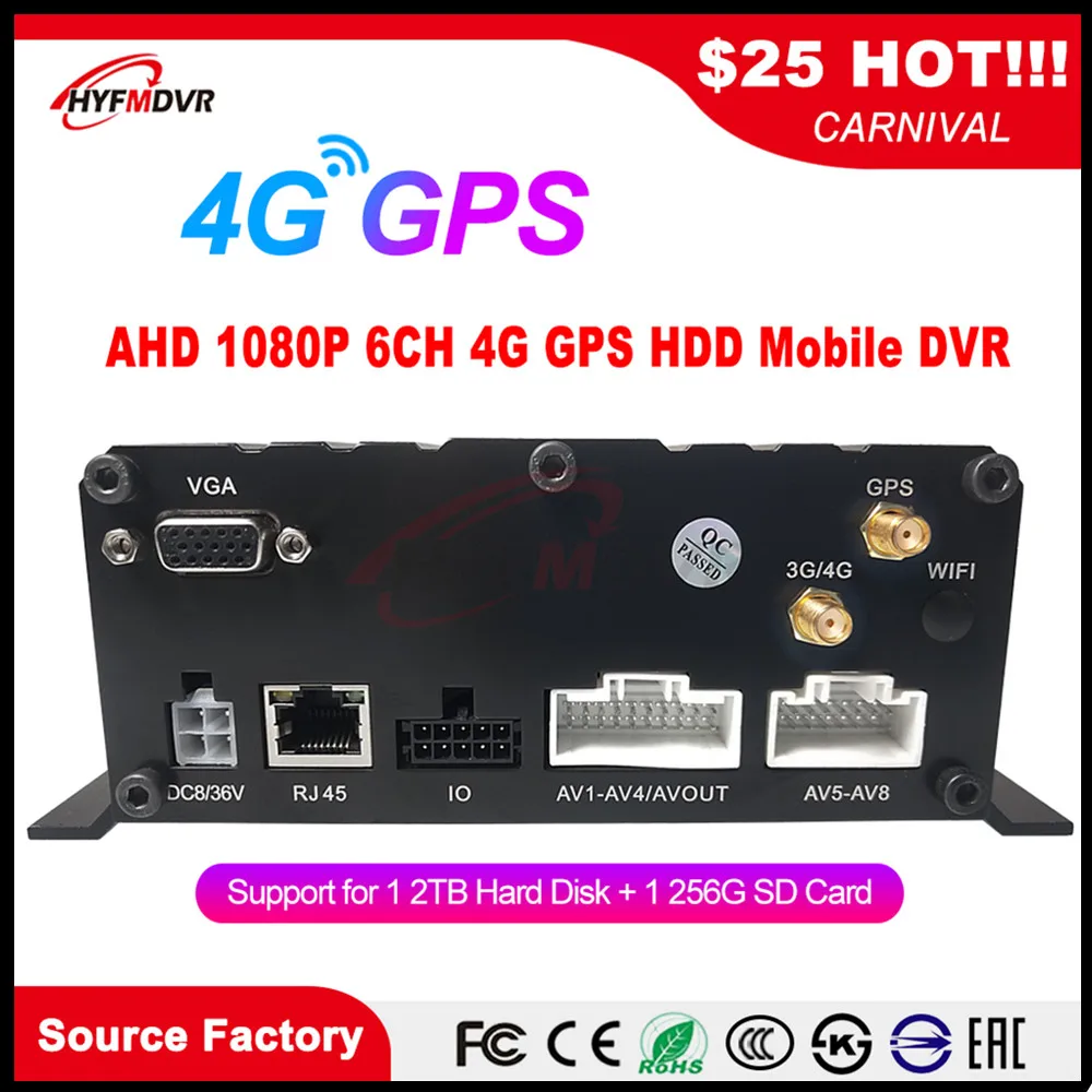 4G gps Мобильный DVR SD карта + Петля жесткого диска запись широкое напряжение DC8V-36V