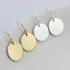 ZWPON Fashion Gold Color Monogram Blank Minimalist Round Circle Disc Drop Earrings for Women Fashion Jewelry ► Photo 3/6