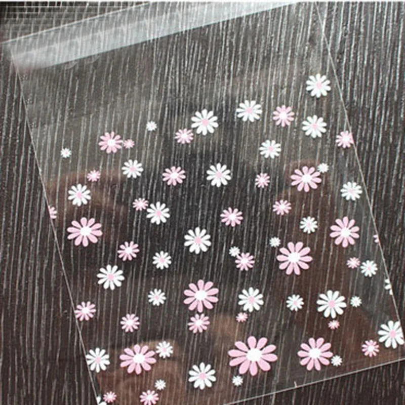 thumbnail image 1 of 50 piezas de 7*10 cm/7*7 cm, bonitos paquetes de regalo para pasteles con diseño de lazo rosa, bolsas de OPP, bolsas de plástico para galletas, dulces, suministros para fiestas de bodas, 1 of 5