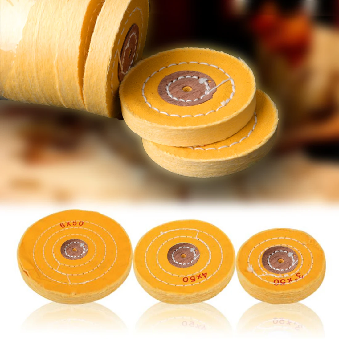 4 мм внутренняя Диаметр 50-300 мм из хлопкового волокна ткань для полировки колесо золото Серебряные ювелирные изделия зеркало оборудования