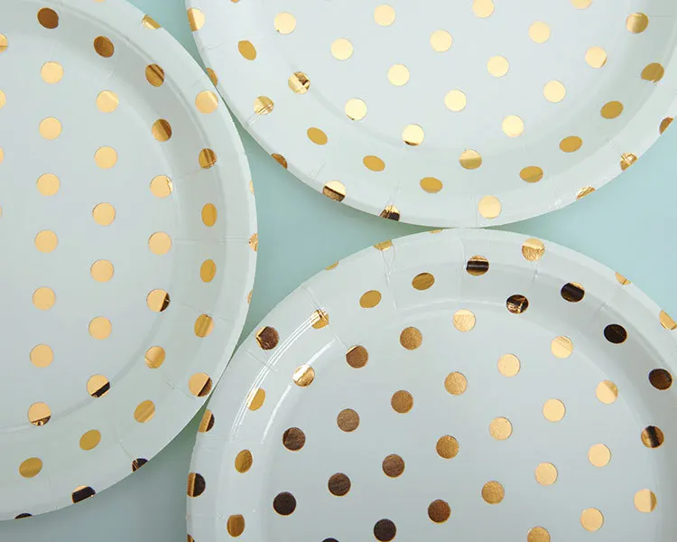 FANLUS Value Pack Cupcake Toppers Picks- Various Themes (7 inch Party paper plate with Gold Foil 10 PCS Stars& Sparkles Theme) (17)
