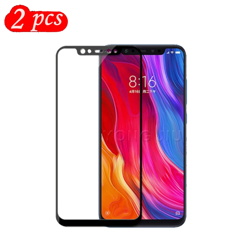 2 упаковки полное покрытие из закаленного стекла для Xiaomi Mi 8 протектор экрана на