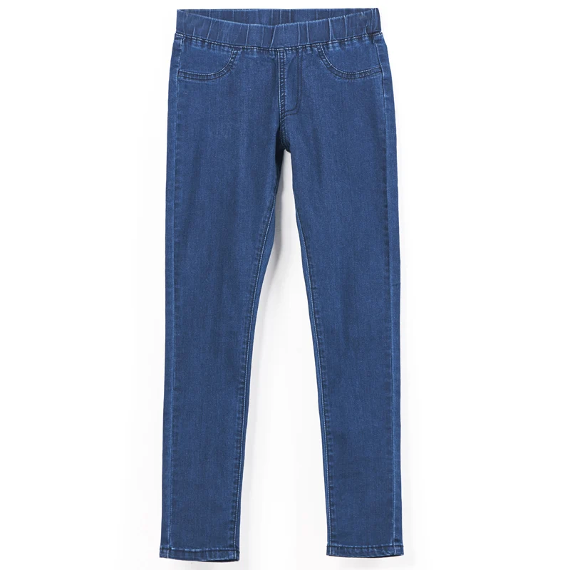 LEIJIJEANS 2019 Spring And Summer Plus Size Mid Elastic Waist Stretch Ankle length mom Jeans for Women Skinny Pants Capris Jeans
