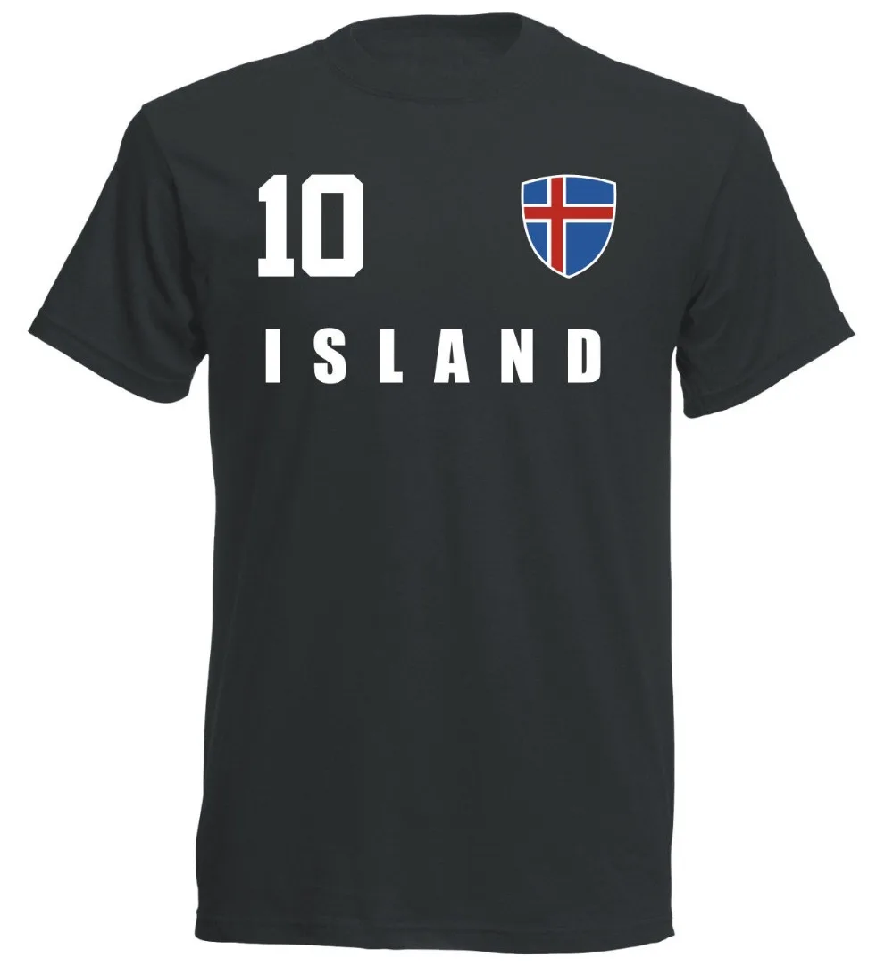 2019 Hot sale Summer Style Iceland 2019 T-shirt jersey style footballer number ALL 10  Funny Tee shirt
