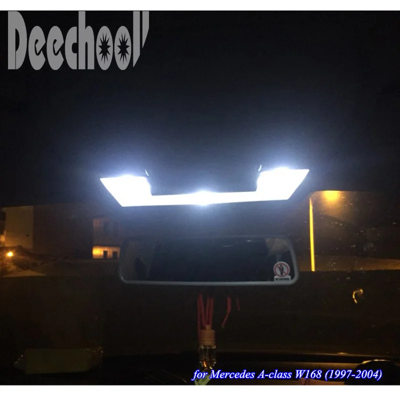 

Deechooll 6pcs Car LED Light Bulbs for Mercedes C-class W168, White Interior Lighting for Mercedes W168 1997-2004 Reading Lights