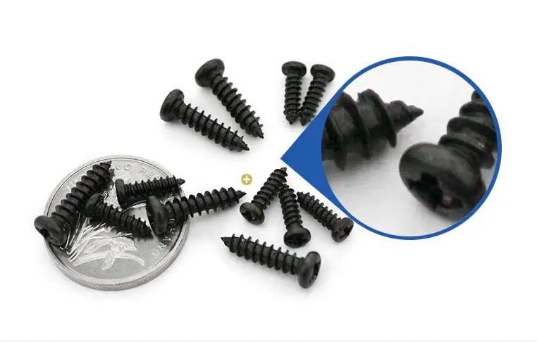 Черный M2x10mm Кепки болты крест головкой для деревянная шкатулка самонарезающих