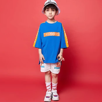 

New Hip Hop Dance Costumes Kids Boys Street Dance Suit Children'S Jazz Performance Dancing Wear Stage Costumes For Kids DQS2070