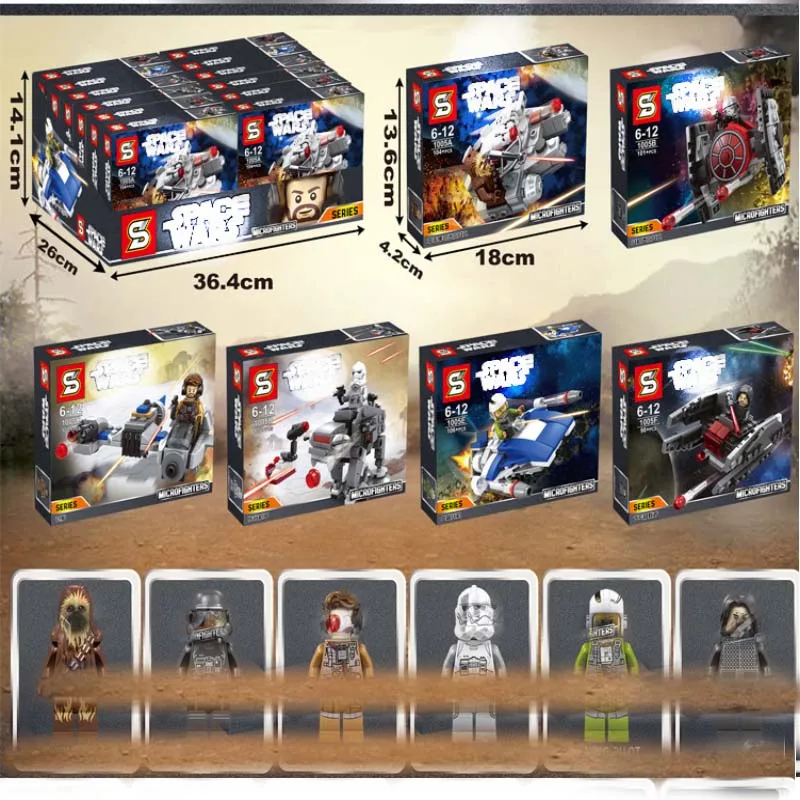 

Star wars Darth Vader Han Solo R2-D2 BB-8 clone trooper Stormtrooper Ewok action figure building blocks toys for children BKX22