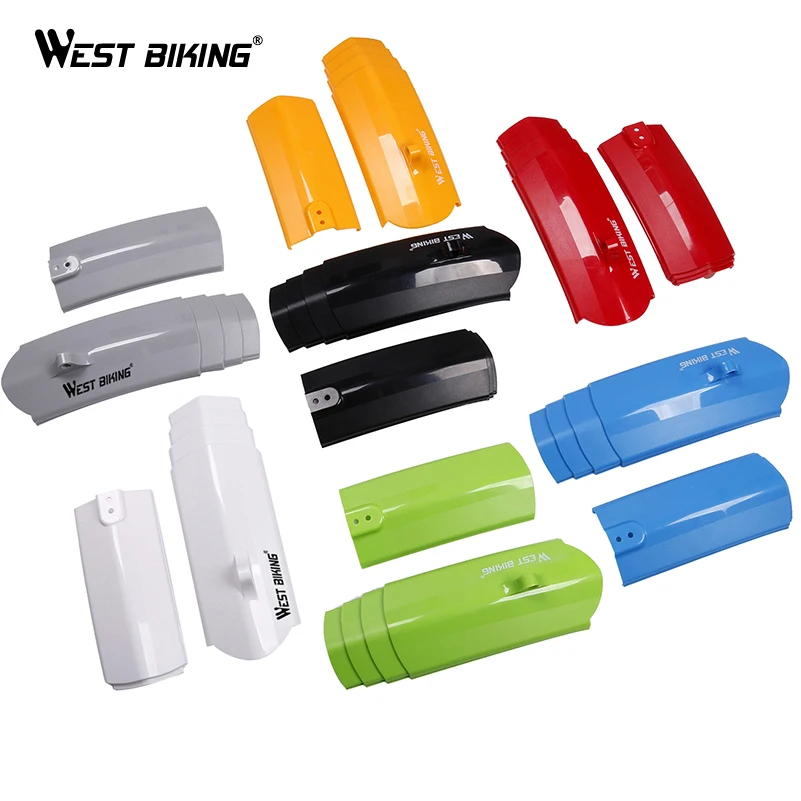 Flash Deal WEST BIKING Bike Light Front Rear Telescopic Folding Cycling Durable Fenders Set Taillight Bike Accessories with Bicycle Lights 3