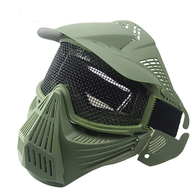 Professional Outdoor Motorcycle Cycling Protection Mask Tactical Military Airsoft Safety Metal Mesh Goggles Full Face Mask #2A20 (11)