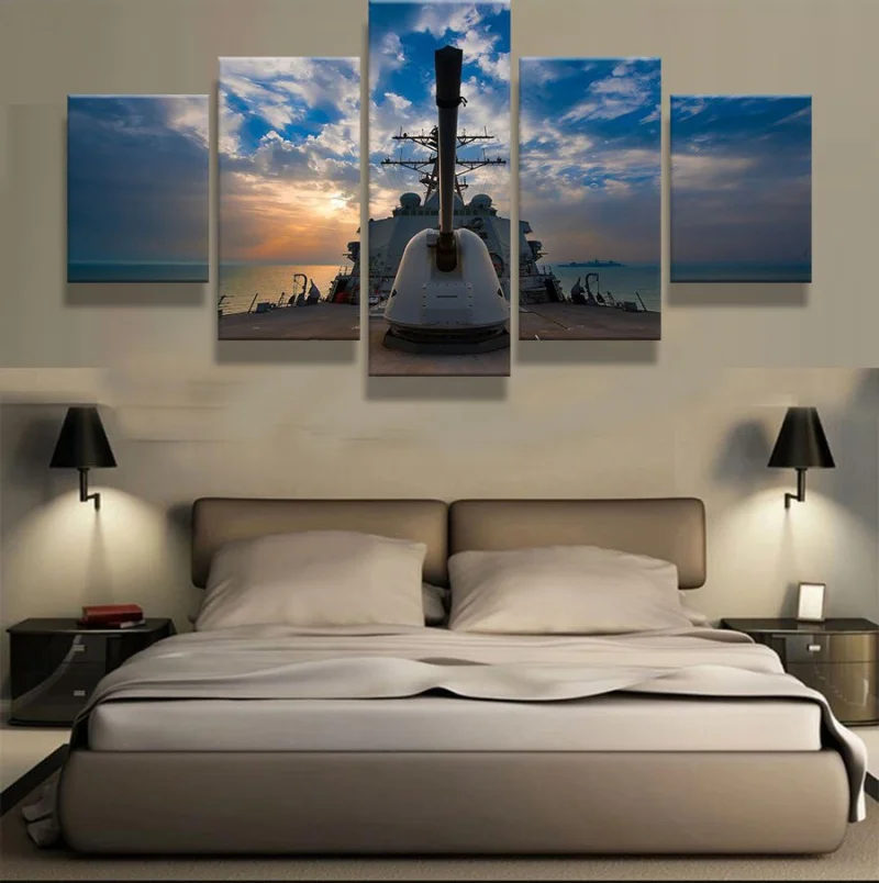 5 Panels canvas prints NAVY canvas painting poster home decor wall art