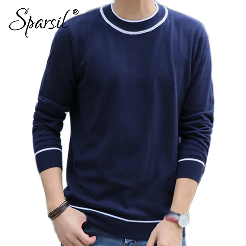 

Sparsil Men New Winter Angora Knitted Sweater Autumn Wool Classic O Neck Solid Pullover Male Casual Long Sleeve Sweater Jumpers