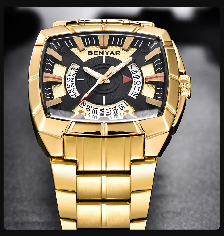 Benyar мужские часы Топ люксовый бренд военные Reloj Hombre Стальные кварцевые часы водонепроницаемые спортивные повседневные наручные часы Montre Homme