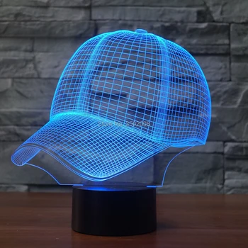 

Creative baseball hat shaped night light 7 Changing Colors led night light children for room decor or holiday gift