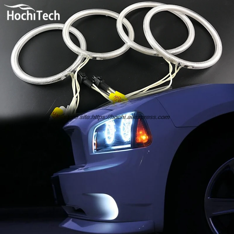 

HochiTech ccfl angel eyes kit white 6000k ccfl halo rings headlight for Dodge Charger 2005 2006 2007 2008 2009 2010