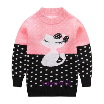 

Girl's round neck thick sweater children's sweater