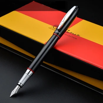 

Pimio 907 Luxury Smooth Black and Red Stripe 0.5mm Iridium Nib Metal Fountain Pen with Original Gift Box Ink Pens Free Shipping