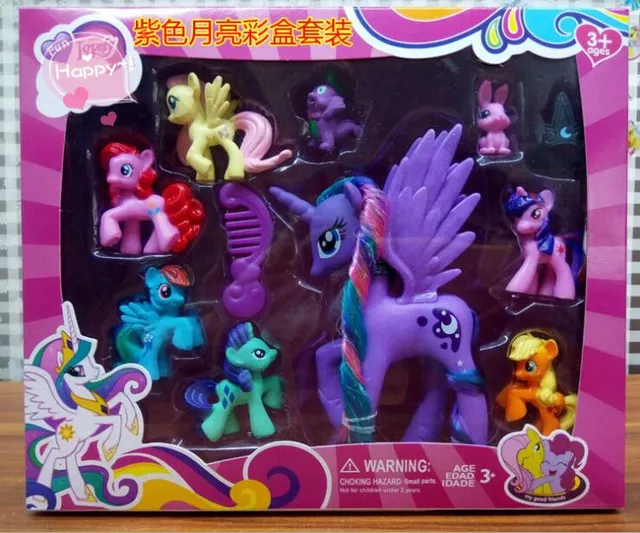 My Little Horse Принцесса Селестия принцесса Луна мультфильм животных Лошадь Единорог Фигурки игрушки для детей Рождественский подарок