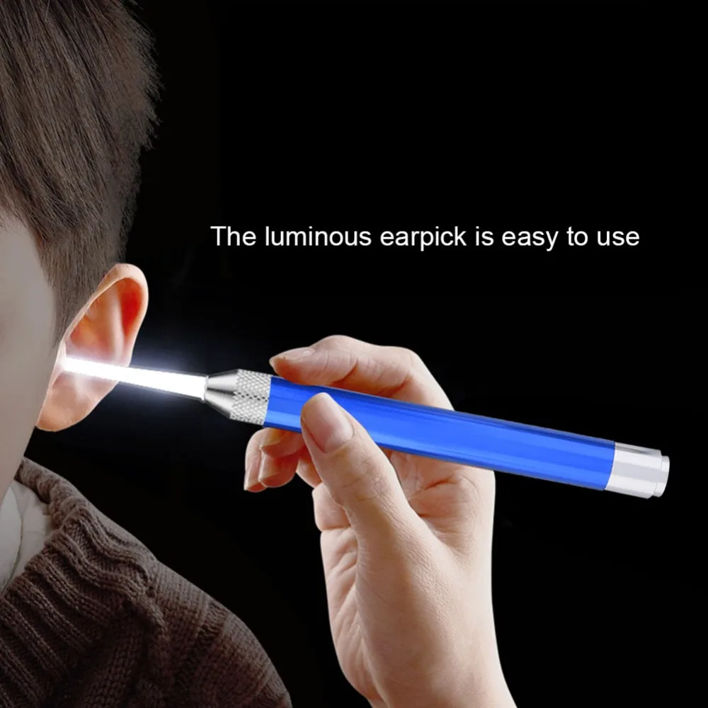Детей, дети, ребенок световой уха набор для чистки из нержавеющей долговечной стали Легко чистить вашего уха скольжения рукоятка ножа(не включает в себя Батарея