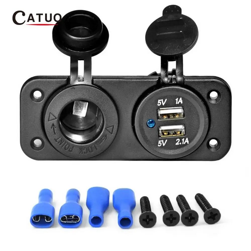 

12V Outlet Splitter Vehicle Accessories Dual USB Charging Device Car Cigarette Lighter Car Charger Power Socket Adapter
