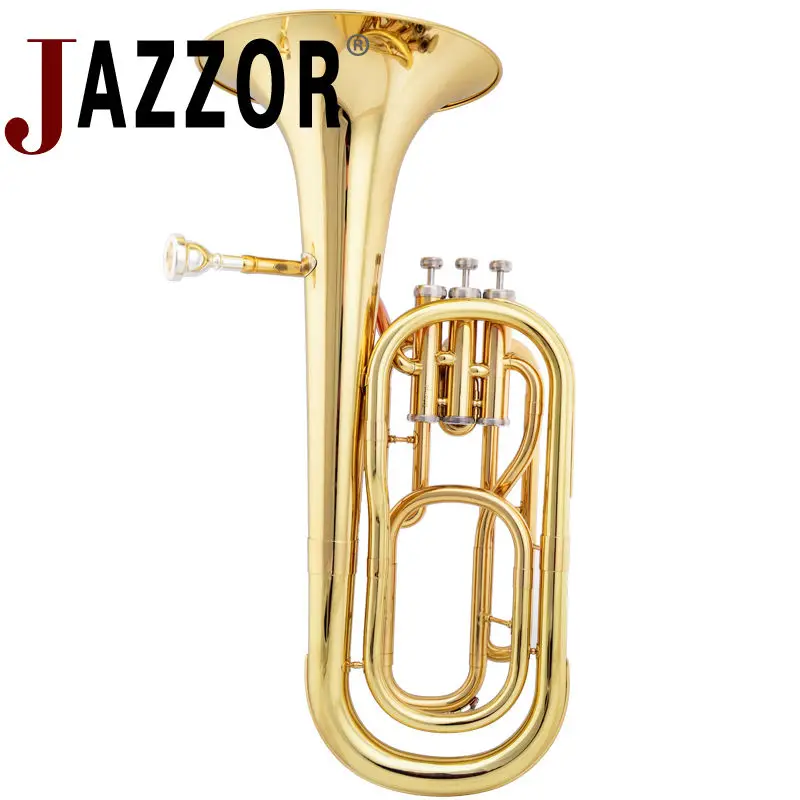 JAZZOR JZBT-300 Профессиональный баритон Рог B плоский Золотой/Серебряный латунный баритон латунный духовой инструмент с мундштуком и чехол