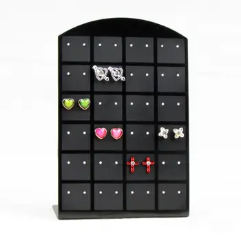 

Black White Plastic Stud Earring Display Rack Jewelry Stand Holder Earrings Shelf