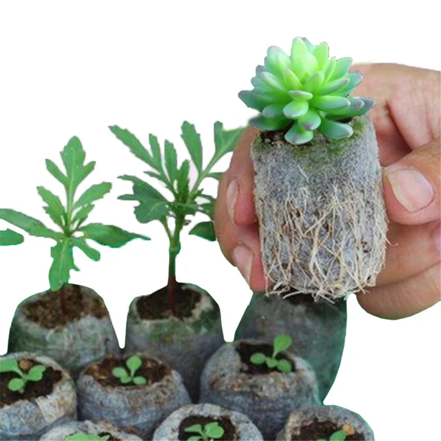 50Pcs/Lot Non-woven Bags Nursery Environmental Degradation Cellular Alternative Seedling Nursery Bags Container Bags Garden Pots