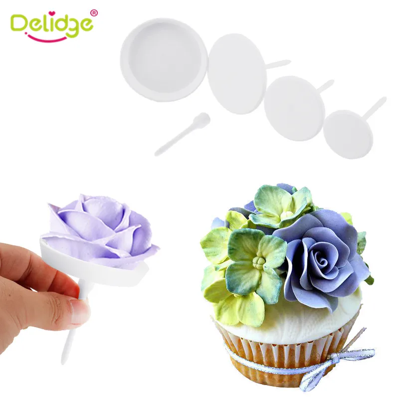 

Delidge 4 pcs/Set Flower Needle Nail Baking Tools Cake Decoration Needle Cupcake Stand Icing Cream Decorating Tool