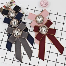 Женский галстук-бабочка брошь галстук лента воротник кристалл Винтаж Большой Драгоценный Камень Камея Дамская голова лента кисточка брошь для девочек бижутерия на шейный платок