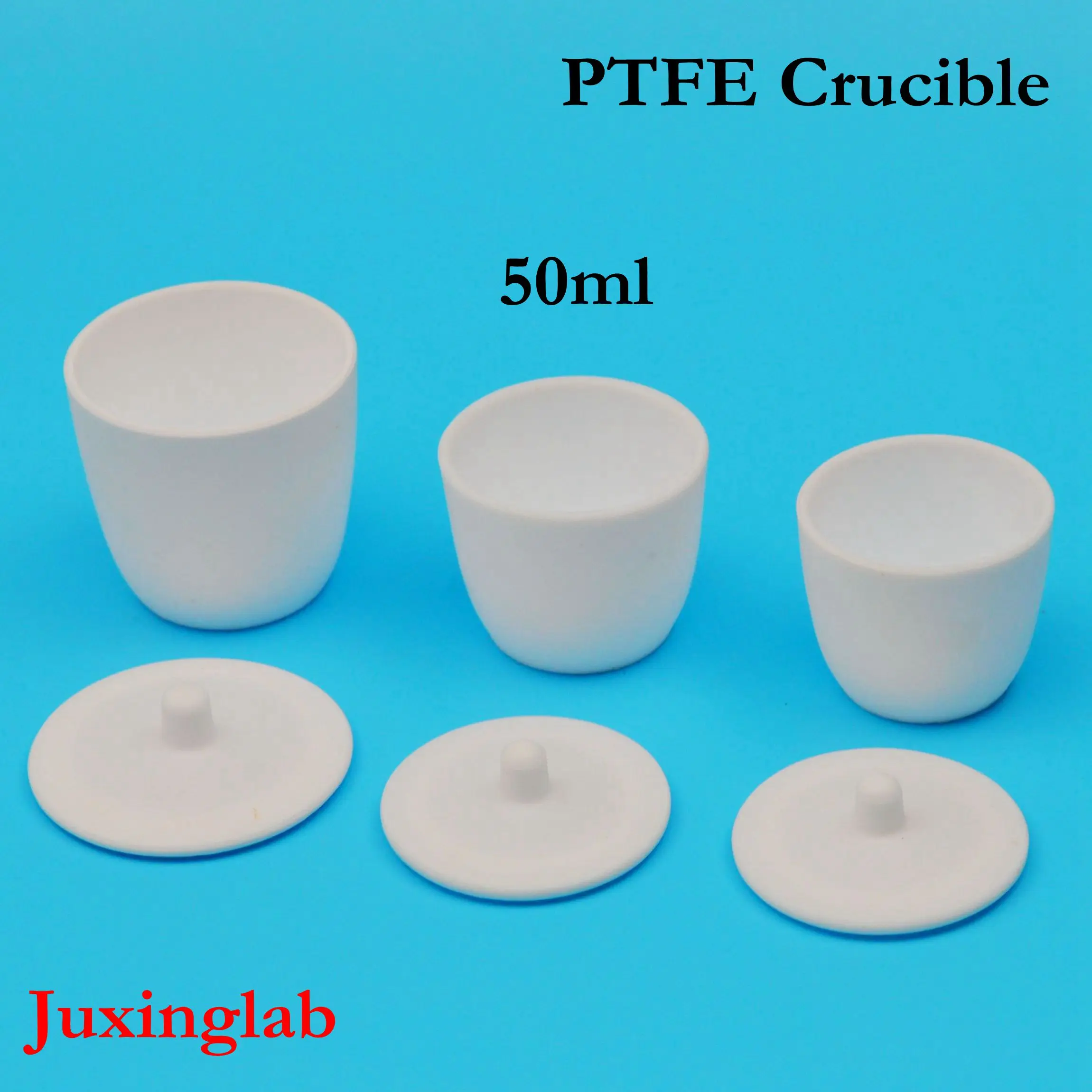 laboratory 50ml PTFE Teflon crucible breakers with cover PTFE crucible