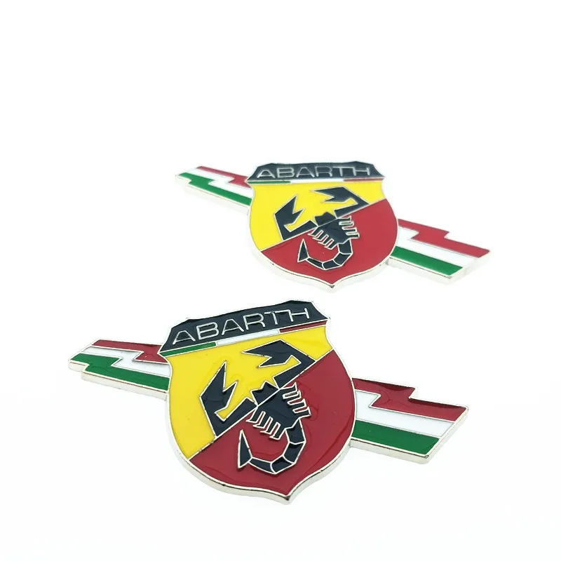 

2PCS/set 3D Small Metal Emblem Badge Sticker for fiat punto abarth 500 stilo ducato palio car styling Accessories