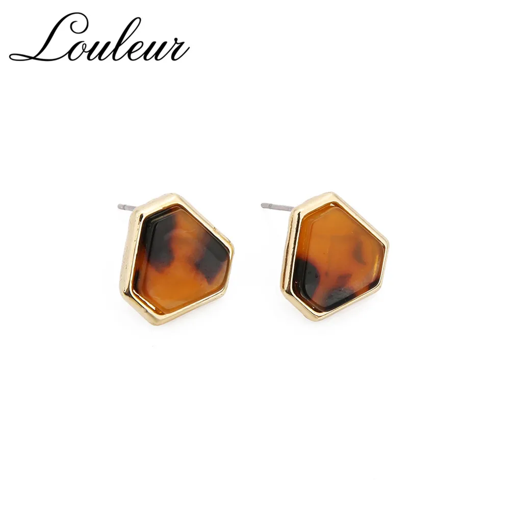 Louleur 2019 New Fashion Acrylic Leopard Stud Earrings Geometric Ladies Statement For Women Girl Party Jewelry | Украшения и