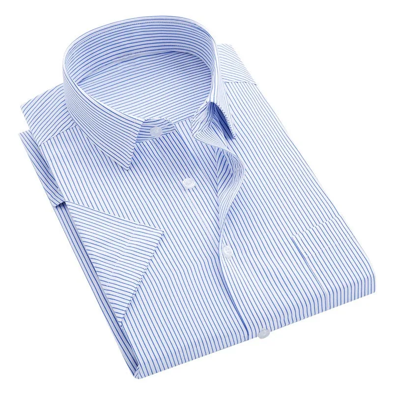 DD083 MFERLIER Летняя мужская рубашка 5XL 6XL 7XL 8XL 9XL 10XL бюст 164 см Большие размеры Полосатый Бизнес Рубашки с коротким рукавом майка большого размера - Цвет: DD083